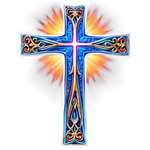 Intricate Catholic Cross Structure PNG 16