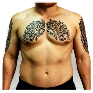 Intricate Chest Tattoo Artwork Png 06262024 PNG image