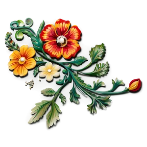 Intricate Corner Flower Pattern PNG 06272024 PNG