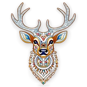 Intricate Deer Head Mandala PNG 1
