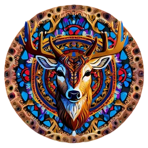 Intricate Deer Head Mandala PNG Fet8 PNG