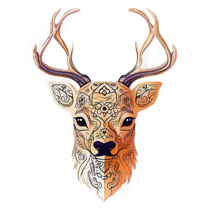 Intricate Deer Head Mandala PNG Wnj