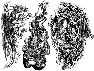 Intricate Dragon Tattoo Design PNG image