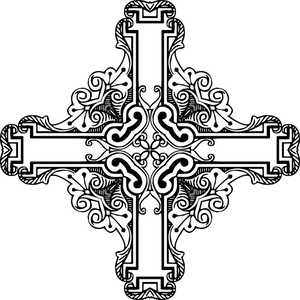 Intricate Floral Cross Vector PNG image