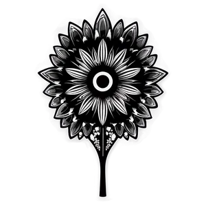 Intricate Flower Black And White Png Cvn22 PNG image
