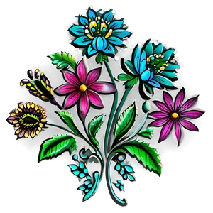 Intricate Indie Flower Design PNG 06252024