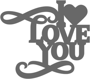 Intricate Love You Calligraphy PNG image