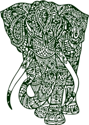 Intricate Mandala Elephant Illustration PNG image