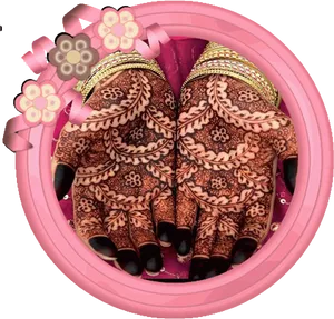 Intricate Mehndi Designon Hands PNG image