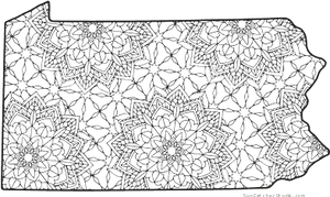 Intricate Pennsylvania Outline Design PNG image