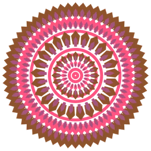 Intricate Pinkand Brown Mandala Art PNG image