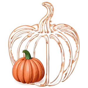 Intricate Pumpkin Outline Creation Png 2 PNG image