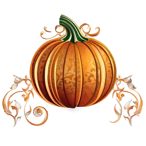 Intricate Pumpkin Silhouette PNG 19
