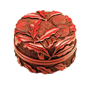 Intricate Red Carved Seal PNG image