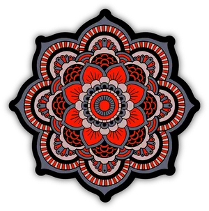 Intricate Red Mandala Artwork PNG image