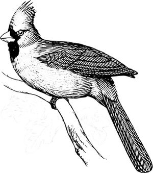 Intricate Sketchof Birdon Branch PNG image