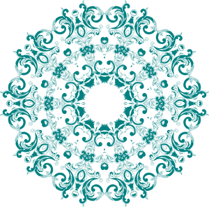 Intricate Teal Floral Mandala Pattern PNG image