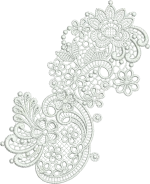 Intricate White Lace Design PNG image