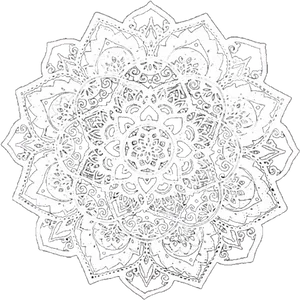 Intricate White Mandala Art PNG image