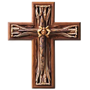 Intricate Wooden Cross PNG Dgk96 PNG