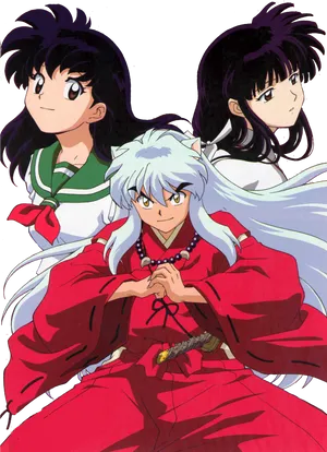 Inuyashaand Companions Anime Portrait PNG image