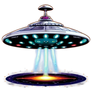 Invaders Style Flying Saucer PNG 06202024