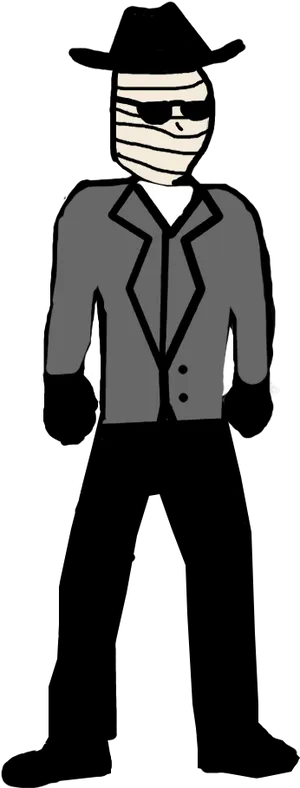 Invisible Manin Suitand Hat PNG image