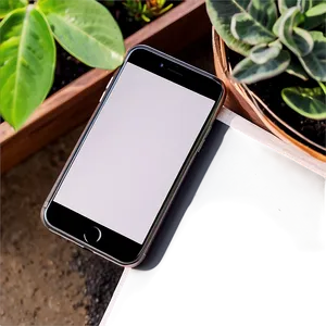 Iphone Mockup With Plants Png Djn94 PNG image