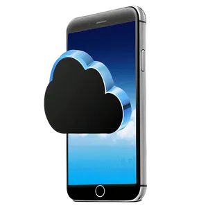 Iphone With Cloud Storage Graphic PNG Fcm66