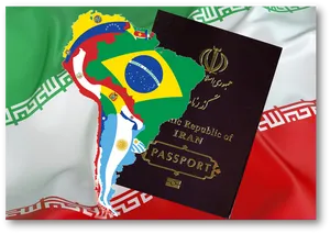 Iran Passportand South America Overlay PNG image