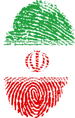 Iranian Fingerprint Flag Art PNG image