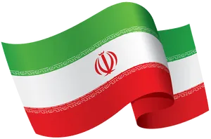 Iranian National Flag Waving PNG image
