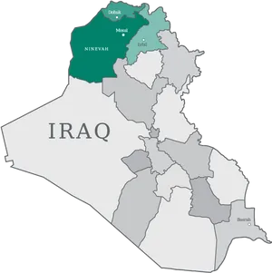 Iraq Map Nineveh Highlighted PNG image