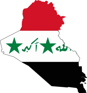 Iraq Mapwith Flag Overlay PNG image