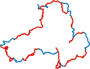 Ireland Geographical Outlinewith Pointsof Interest PNG