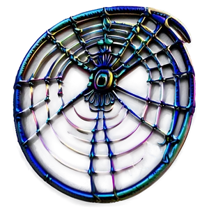 Iridescent Spider Web Art PNG