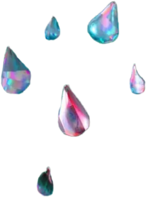 Iridescent Teardrops Floating PNG image