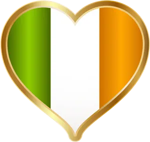 Irish Flag Heart Shaped Icon PNG image