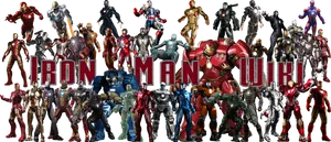 Iron Man Armor Suits Collection PNG image