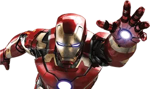 Iron Man Armored Hero Pose PNG image