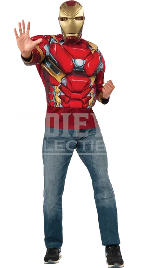 Iron Man Costume Half Suit Pose PNG image