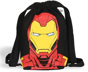 Iron Man Mask Drawstring Bag PNG image