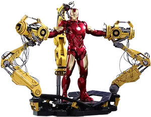 Iron Man Suit Assembly Robotic Arms PNG image