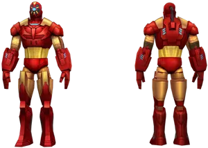 Iron Suit Frontand Back PNG image
