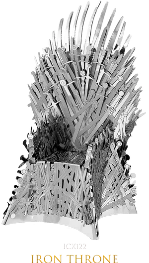 Iron Throne Metal Model PNG image