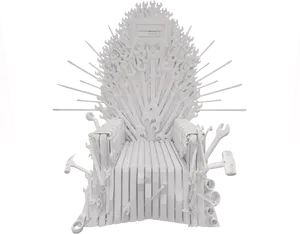Iron Throne Replica Madeof Tools PNG image