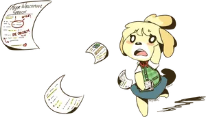 Isabelle Losing Her Speech Animal Crossing PNG image