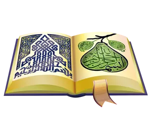 Islamic Calligraphy Quran Open Book PNG image