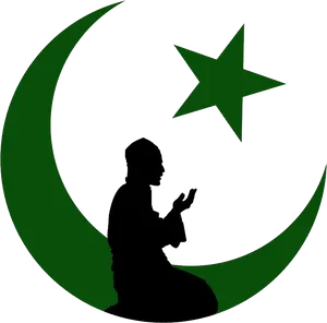Islamic Prayer Silhouette PNG image