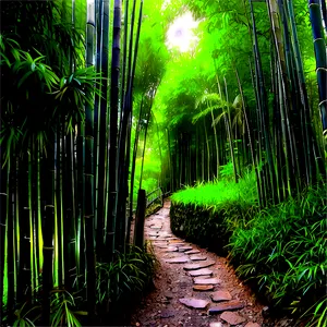 Island Bamboo Forest Path Png Jja PNG image